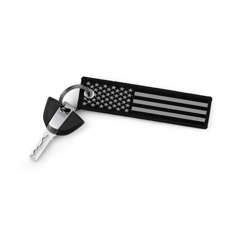 KEYTAILS Keychains, Premium Quality USA Flag Blackout Key Tag for Auto, Motorcycle, Backpacks, Gift - Image 2